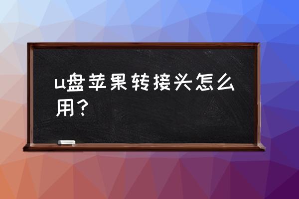 苹果手机转换接头怎么用 u盘苹果转接头怎么用？