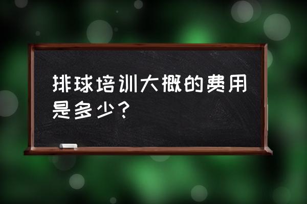 洛阳有没有排球训练班 排球培训大概的费用是多少？