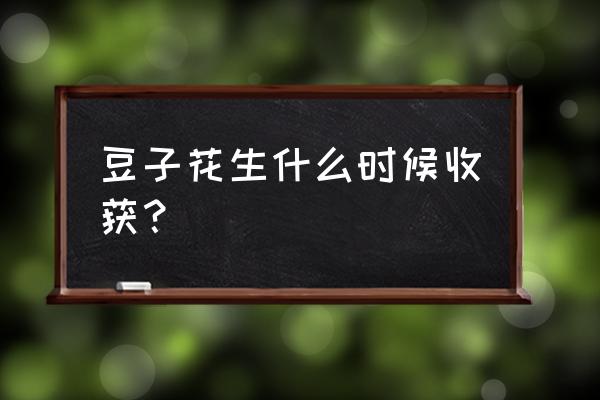 花生几时收 豆子花生什么时候收获？