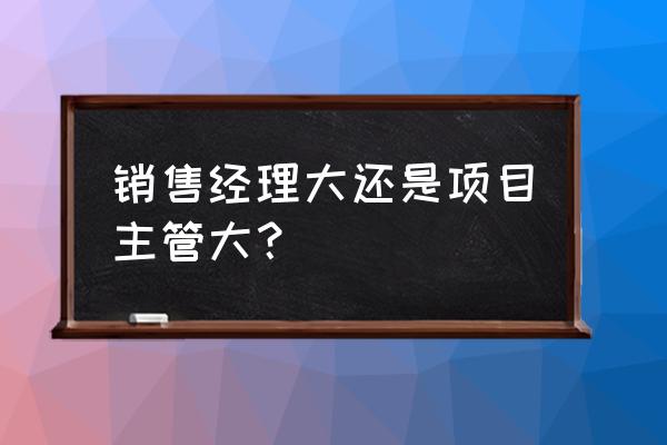 项目管理和销售哪个职业好 销售经理大还是项目主管大？