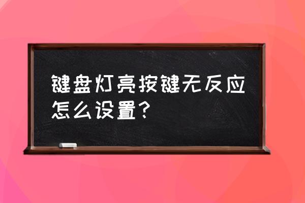 键盘插上亮但是用不了怎么回事啊 键盘灯亮按键无反应怎么设置？