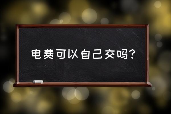 泸州哪里有自助电费 电费可以自己交吗？