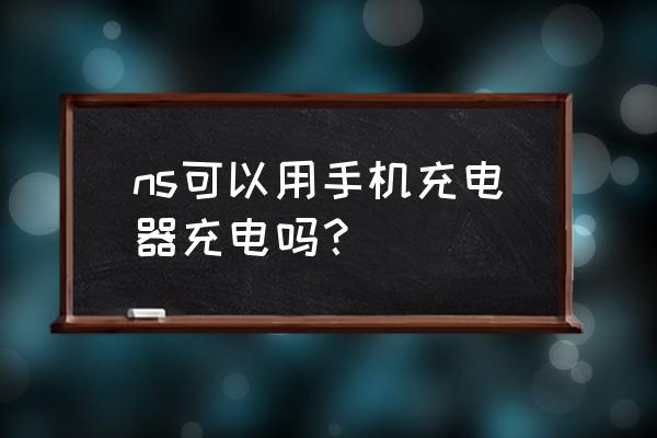 switch可以用小米9充电器吗 ns可以用手机充电器充电吗？