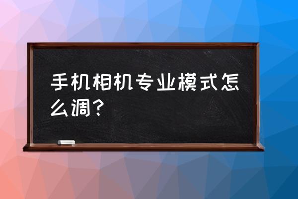 坚果pro专业相机怎么设置 手机相机专业模式怎么调？