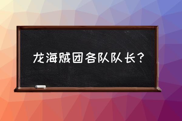 海贼斯维因 龙海贼团各队队长？