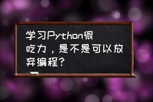 vscode自动填括号 学习Python很吃力，是不是可以放弃编程？