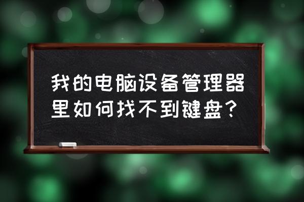 笔记本电脑的小键盘怎么打开 我的电脑设备管理器里如何找不到键盘？