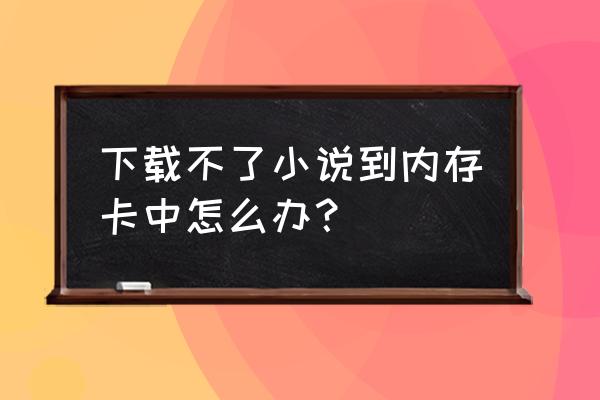 怎样才能把小说下载到内存卡里 下载不了小说到内存卡中怎么办？