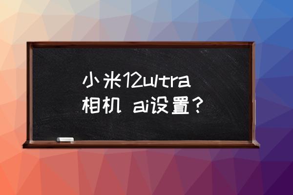 小米手机锁屏快速开启相机 小米12ultra相机 ai设置？