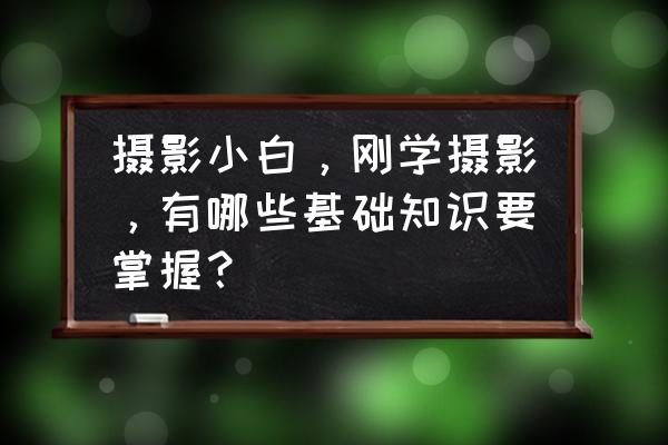 摄影用光基础知识大全 摄影小白，刚学摄影，有哪些基础知识要掌握？