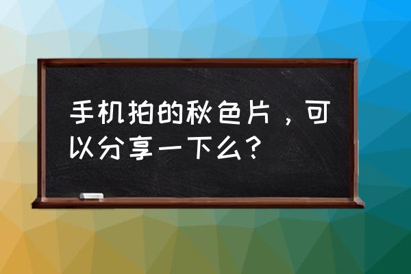 美图秀秀鱼眼效果在哪 手机拍的秋色片，可以分享一下么？