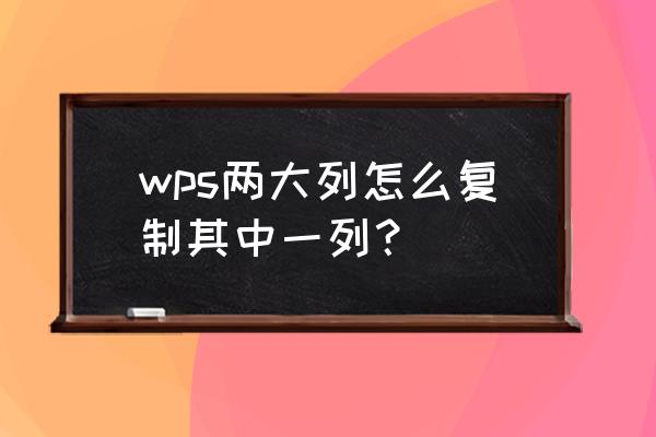 wps怎么把内容复制到筛选后的表格 wps两大列怎么复制其中一列？