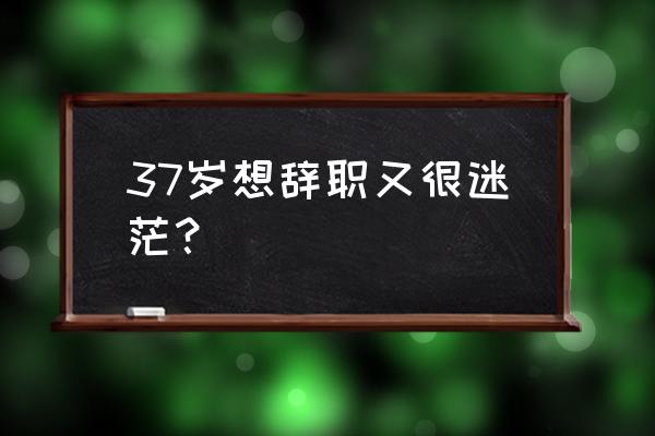 35岁裸辞找不到工作 37岁想辞职又很迷茫？