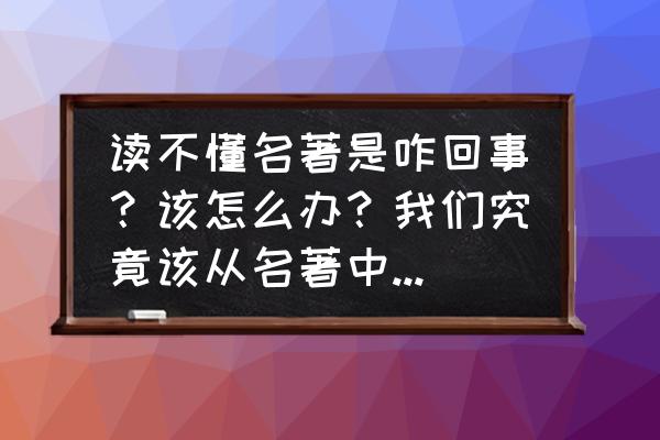 我们怎样去阅读小说 读不懂名著是咋回事？该怎么办？我们究竟该从名著中学些什么？