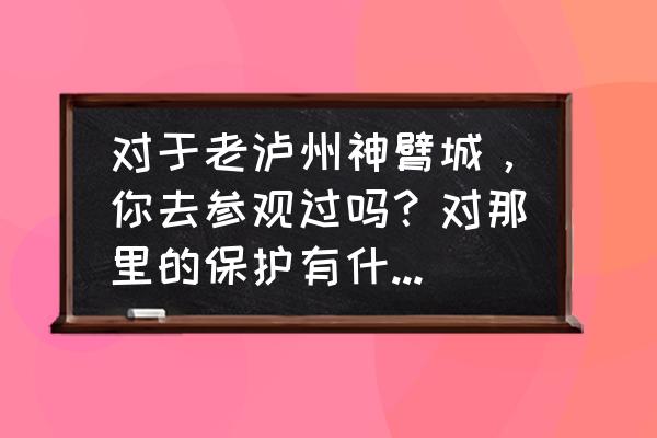 保卫萝卜438关 对于老泸州神臂城，你去参观过吗？对那里的保护有什么建议？