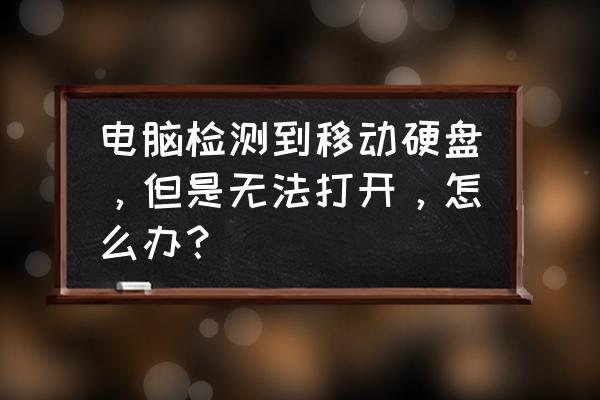 win8电脑不能识别移动硬盘 电脑检测到移动硬盘，但是无法打开，怎么办？