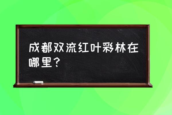 赵公山康养绿道徒步一日游攻略 成都双流红叶彩林在哪里？