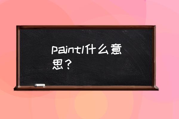 paint怎么改中文 paintl什么意思？