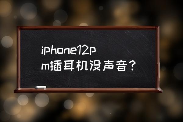 iphone 12 pro max耳机使用方法 iphone12pm插耳机没声音？