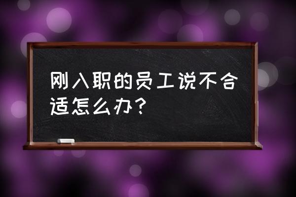 入职第一天感觉员工不合适怎么说 刚入职的员工说不合适怎么办？