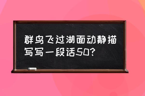 鸟群飞过湖面动静结合 群鸟飞过湖面动静描写写一段话50？