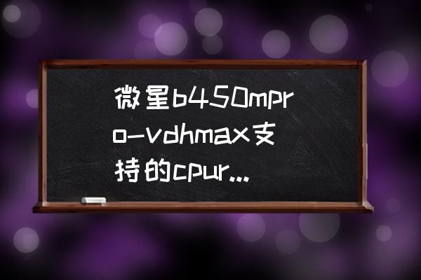 微星b450m主板能支持哪些cpu 微星b450mpro-vdhmax支持的cpur54500？