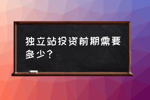 个人网站建设费用多少 独立站投资前期需要多少？