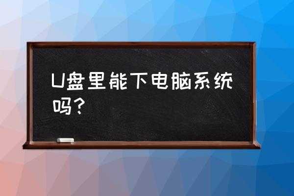 用u盘启动盘重装系统的详细步骤 U盘里能下电脑系统吗？