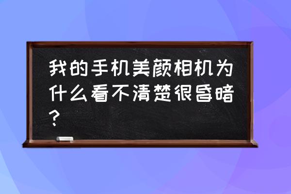 美颜相机怎么把照片变模糊 我的手机美颜相机为什么看不清楚很昏暗？