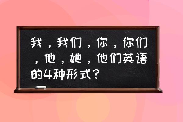 your英语怎样读 我，我们，你，你们，他，她，他们英语的4种形式？