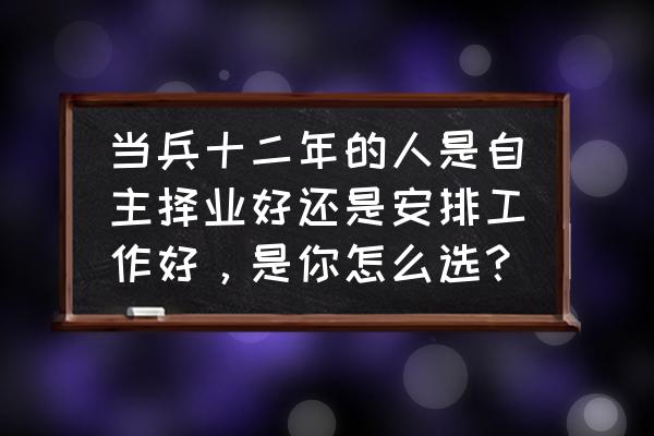 终身适合的工作 当兵十二年的人是自主择业好还是安排工作好，是你怎么选？