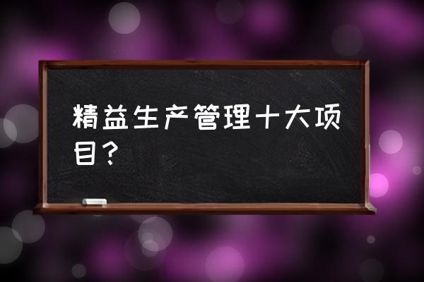 大批量生产的公司如何做生产计划 精益生产管理十大项目？