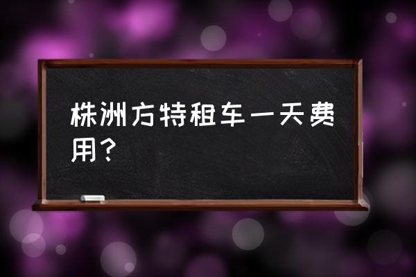 太原方特租车费用明细 株洲方特租车一天费用？