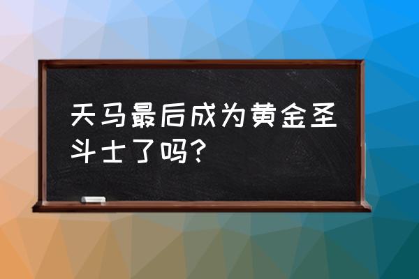 守卫雅典娜冥王篇怎么解锁 天马最后成为黄金圣斗士了吗？