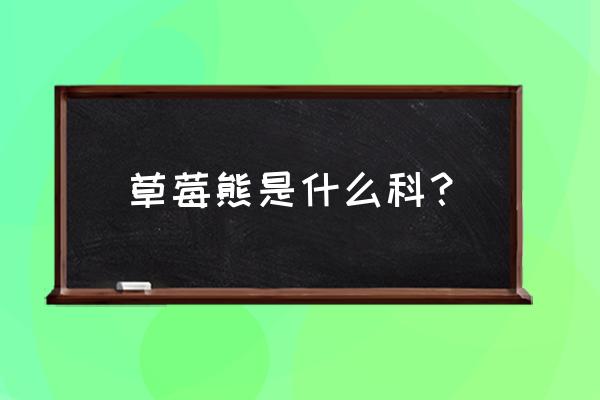 怎么样画草莓熊最简单 草莓熊是什么科？