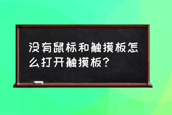 win10鼠标光标不见了触摸板没反应 没有鼠标和触摸板怎么打开触摸板？