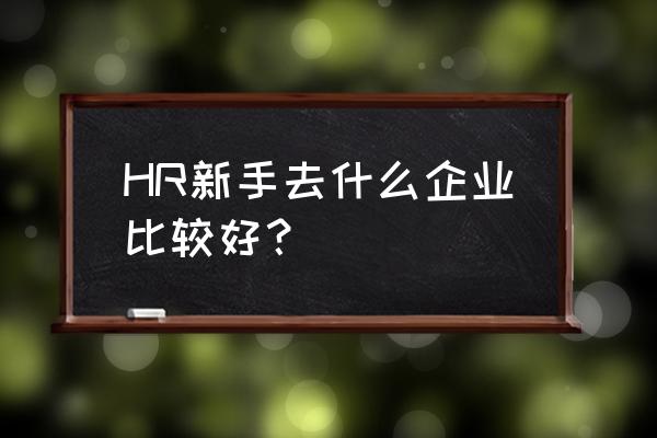 hr新人入门教程 HR新手去什么企业比较好？