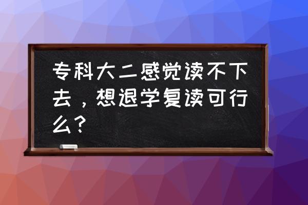 我进不去学校了2第20关 专科大二感觉读不下去，想退学复读可行么？