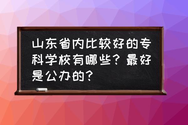 聊城职业技术学院怎么分新校区 山东省内比较好的专科学校有哪些？最好是公办的？