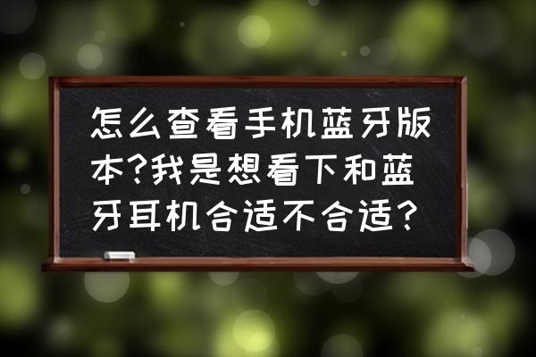 iphone6怎么看蓝牙版本 怎么查看手机蓝牙版本?我是想看下和蓝牙耳机合适不合适？