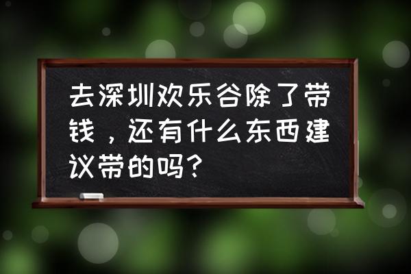 深圳欢乐谷旅游攻略指南电子版 去深圳欢乐谷除了带钱，还有什么东西建议带的吗？