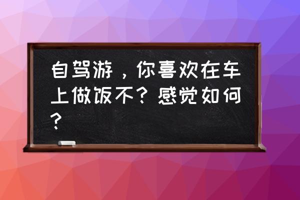 自驾旅游哪里吃饭最好 自驾游，你喜欢在车上做饭不？感觉如何？