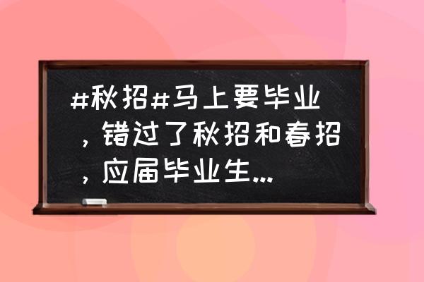 互联网it技术专业面试 #秋招#马上要毕业，错过了秋招和春招，应届毕业生如何摆脱求职困境？