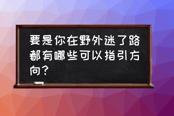 地形图的野外使用方法和经验 要是你在野外迷了路都有哪些可以指引方向？