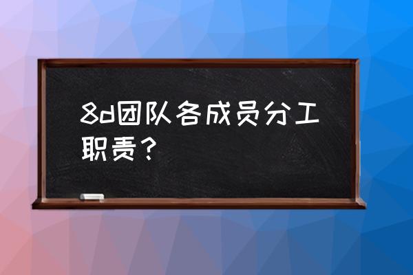 团队主要是做什么的 8d团队各成员分工职责？