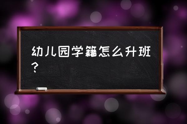 学前教育系统幼儿学籍怎么导出 幼儿园学籍怎么升班？