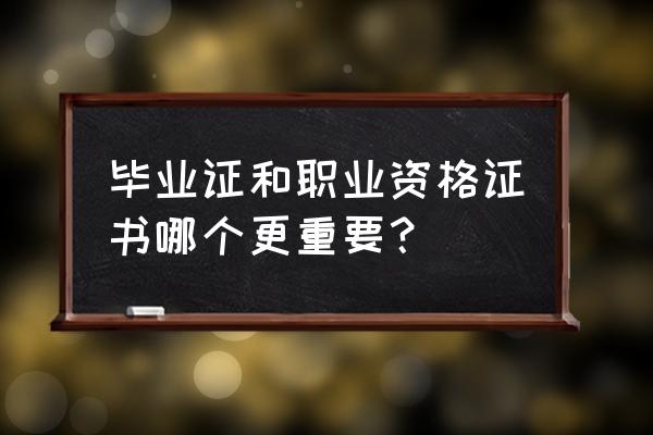 大学生毕业前最好拿到哪些证书 毕业证和职业资格证书哪个更重要？