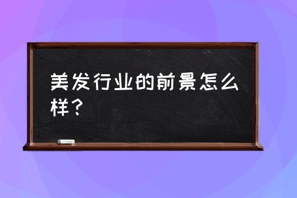 咨询行业和标准行业哪个更好 美发行业的前景怎么样？