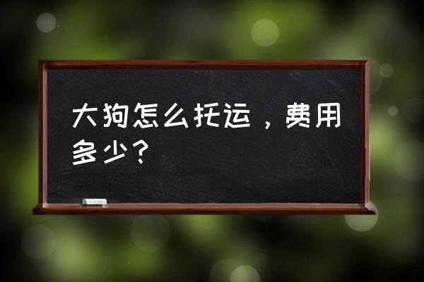 24寸行李箱托运单独收费吗 大狗怎么托运，费用多少？