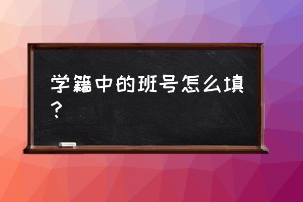 学籍系统入学方式怎么填 学籍中的班号怎么填？